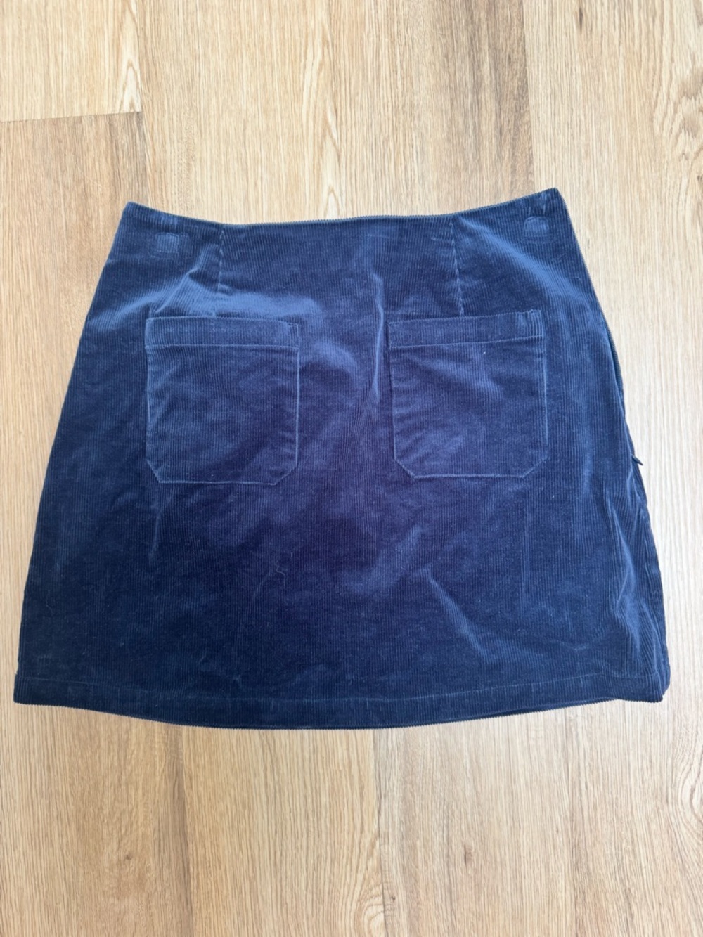 ROLLA'S Navy Cord Mini Skirt with Front Patch Pockets